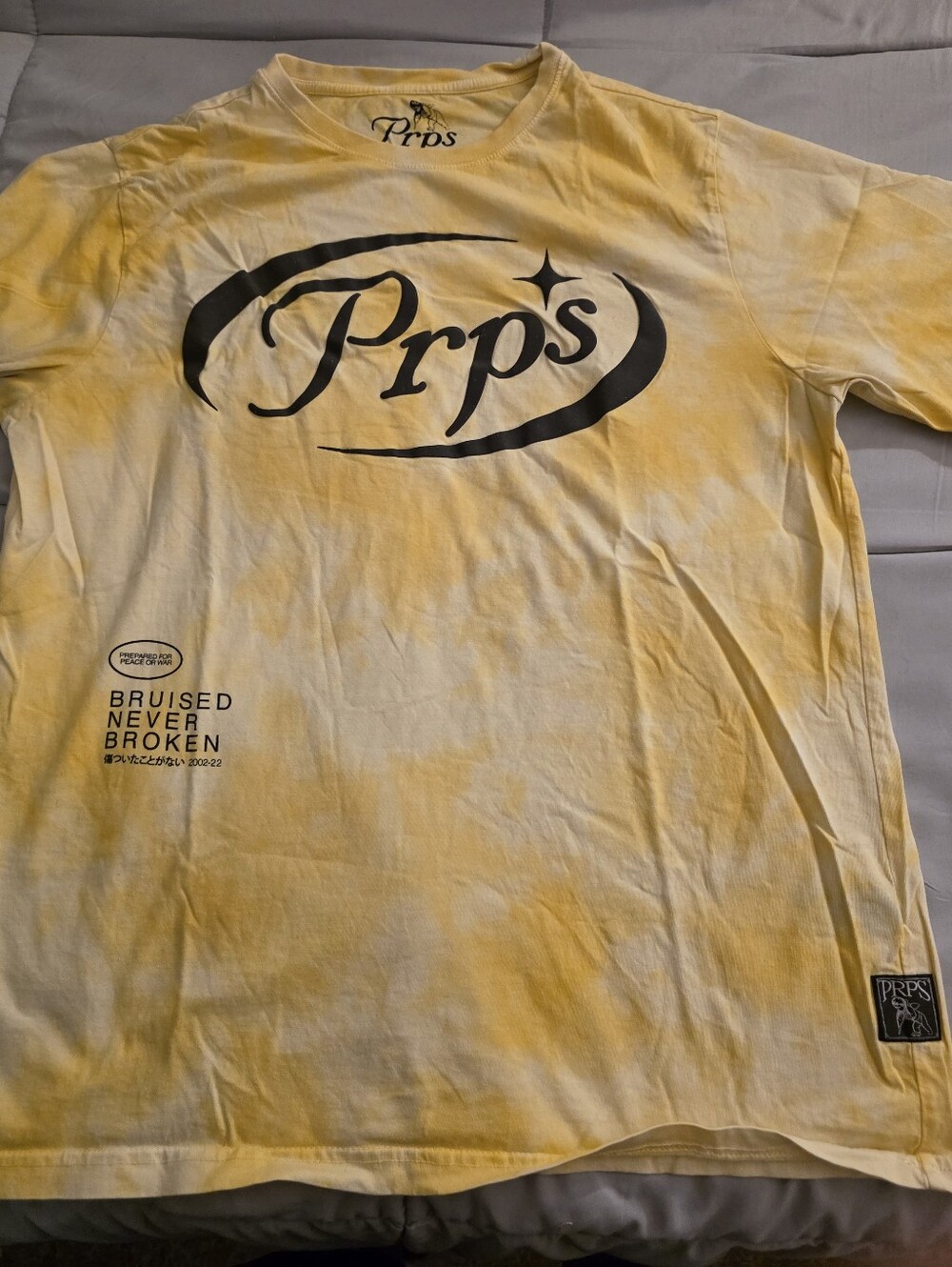 PRPS Yellow Tie-Dye Logo Shirt Sleeve Tee